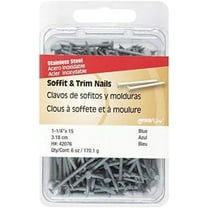 Hillman Soffit & Trim Nails 1-1/4 " Blue Stainless Steel 15 Ga Carded 6 Oz