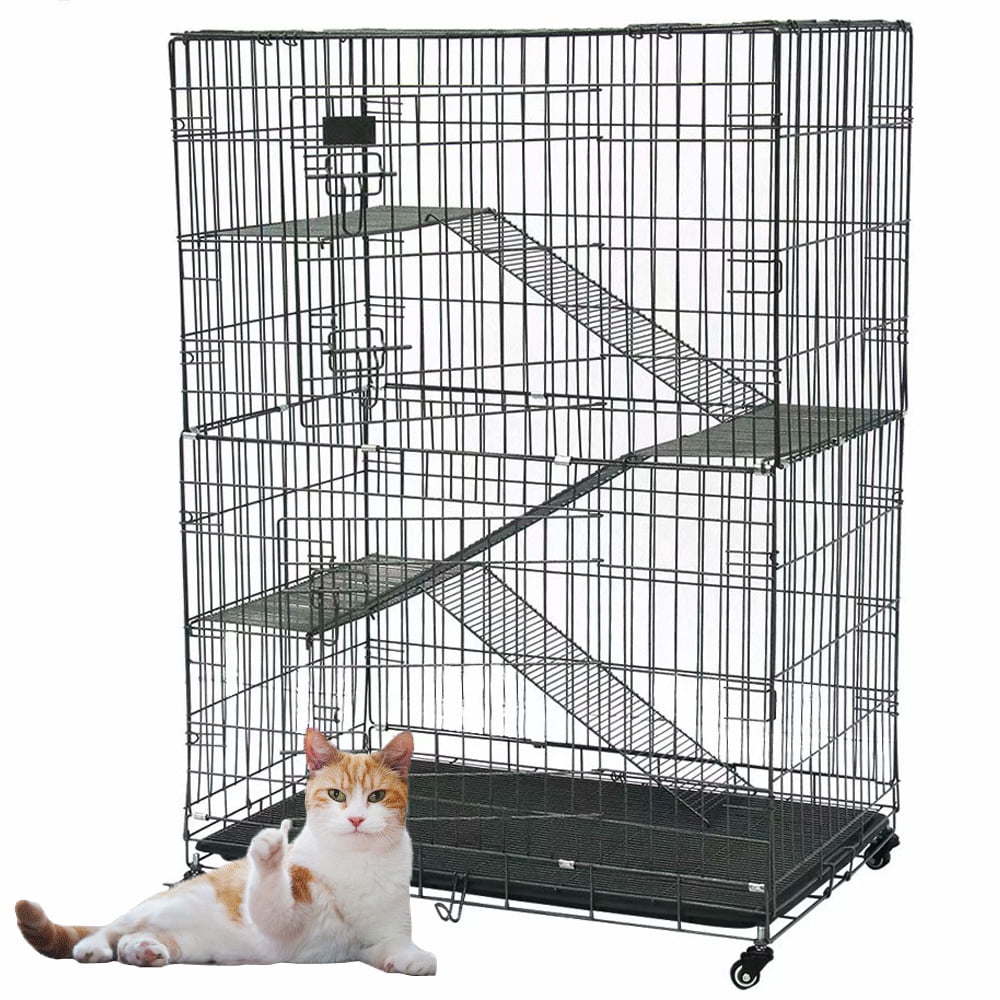 Piscis Cat Cages, Large 3-Tier Collapsible Cat Cages and Playpens