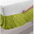 thumbnail image 2 of Olive Bed Skirt, Diagonally Aligned Leafy Botany Branches, Elastic Bedskirt Dust Ruffle Wrap Around for Bedding Decor, 4 Sizes, Yellow Green Olive Green, by Ambesonne, 2 of 2