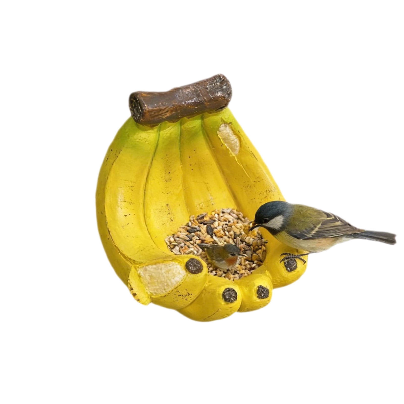 Hummingbird Feeders for Outdoors Whimsical Banana Peel Bird Feeder Banana-Shaped Resin Bird Bath/Feeder Garden Courtyard Decor Home Hanging Ornament