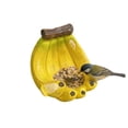 thumbnail image 2 of Kugisaki Resin Tree Mounted Bird Feeder Creative Banana Shaped Bird Feeder for Outdoor Garden Patio Decor, 2 of 7