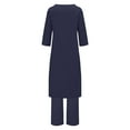 thumbnail image 4 of Two Piece Long Sleeve Maxi Dress And Wide Leg Pant Set Work Out Outfits Work for Women Juniors Pant Suits Formal Women Gear Womens plus Size Rompers And Jumpsuits Womens Suits for Weddings Casual, 4 of 5