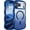 Clear/Deep Blue, variant on for iPhone Air Case Clear, [Compatible with MagSafe][Full Camera Protection][Cute Wave Frame][DIY Glitter Cardstock] Electroplated Wavy Shockproof 17 Air Phone Case 6.5", Desert Gold