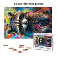 thumbnail image 6 of 1000 PCS Colorful Raccoon Graffiti 1000 Piece Funny Animal Jigsaw Puzzles,Wonderful Imagination,Stress Relieving Pleasure,Modern Art Animal Graffiti Wooden High Difficulty Puzzle,Stunning Artwork, 6 of 6