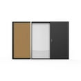 thumbnail image 2 of Ghent Magnetic Ceramic Whiteboard Cabinet Cork Doors Black 4 x 4ft, 2 of 4