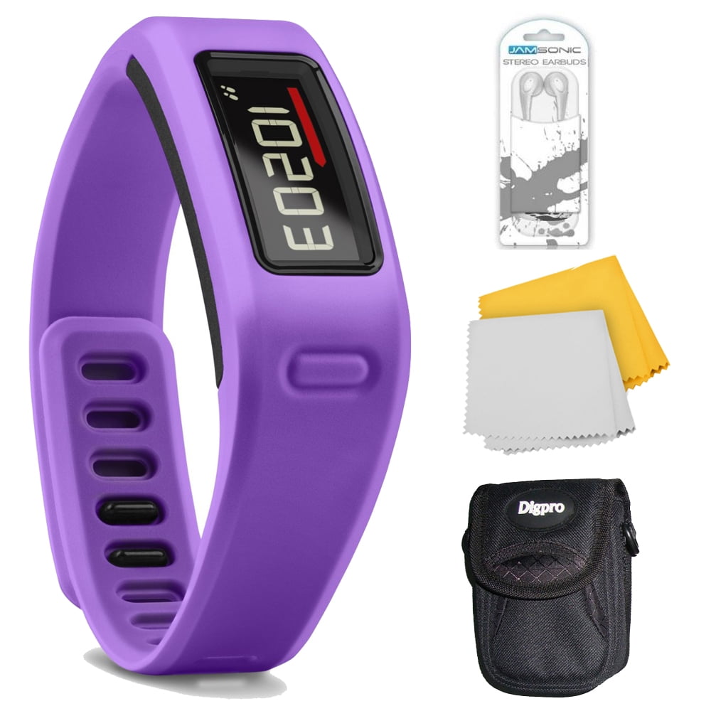 Garmin Vivofit Fitness Band with Heart Rate Monitor (Purple) Plus Accessory Bundle. Bundle Includes Audio with Microphone, Deluxe Case, and Micro Fiber Cleaning Cloth - Walmart.com