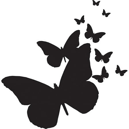 Download Butterfly Silhouettes - Hampton Art Mounted Rubber Stamp ...