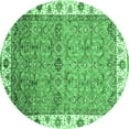 thumbnail image 1 of Ahgly Company Indoor Round Oriental Emerald Green Traditional Area Rugs, 8' Round, 1 of 4