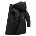 thumbnail image 4 of Herrnalise New Men's Fashion Hooded Down Jacket Outdoor Overalls With Large Pockets LONG Casual Down Jacket For Men And Women Long Sleeve Hooded Casual Outwear & Jackets Black, 4 of 8