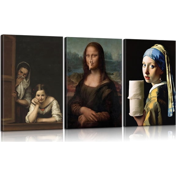 Blue Ocean Theme Bathroom Wall Art Gator Dolphin and Sea Turtle in Bathtub Picture Wall Decor Tropical Coastal Animals Poster Canvas Print Artwork for Toilet Washroom Restroom Decor Unframed