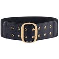 thumbnail image 2 of Women Wide Elastic Dress Belt Stretch Waist Belt Vintage Fashion Cinch Belt Buckle Retro PU Leather Waistband Cosplay, 2 of 9