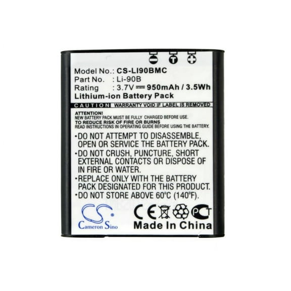Replacement Battery For Olympus 3.7v 950mAh / 3.52Wh Camera Battery