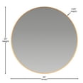 thumbnail image 6 of BizChair 36" Round Gold Metal Framed Wall Mirror - Large Accent Mirror for Bathroom, Vanity, Entryway, Dining Room, & Living Room, 6 of 11