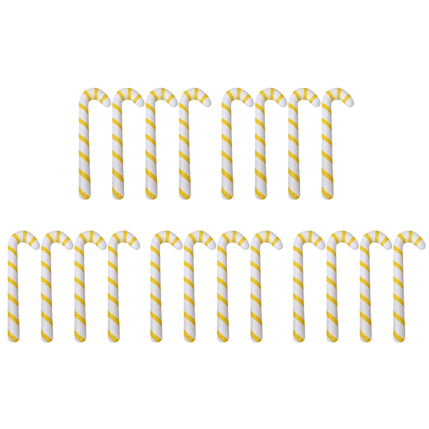 5uds. Globos navideños de bastón de caramelo para decoración de fiestas en interiores y exteriores, 4 Uds. (amarillo)