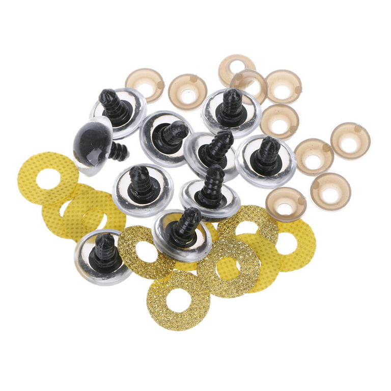 200 pcs 6-12 mm Plastic Safety Eyes, Black Safety Eyes Doll Making with  Washer for Toy Making DIY Crafts Christmas Stocking Stuffers