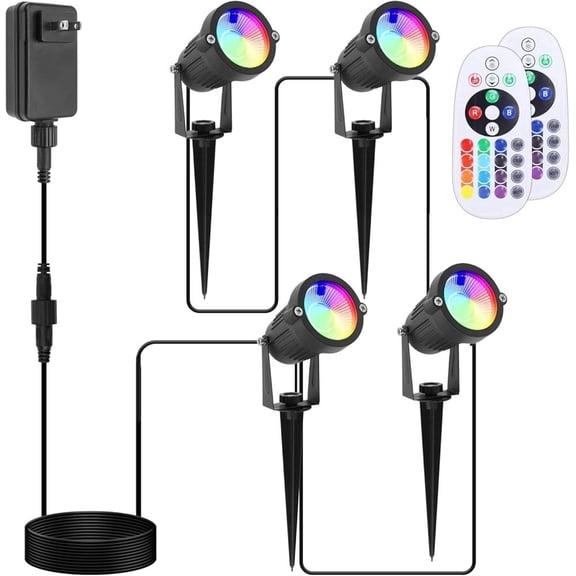 Spotlights Low Voltage Landscape ligths with Transformer Outdoor Uplights 4pack