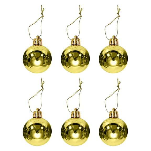 Christmas Ornaments 6ct 2 Inch Christmas Tree Balls Ornaments, Colored Shatterproof Plastic Decorative Baubles for Xmas Tree Decor Holiday Party Wedding Decoration (Red & Gold, 50mm)