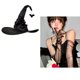 thumbnail image 5 of Sombrero de bruja negro plisado con ala ancha y puntiagudo | Accesorio de disfraces de Halloween para mujeres | Bloqueador solar plegable | Gorra de Mago para la Fiesta de Cosplay | 1 pieza, 5 of 6
