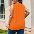 thumbnail image 3 of GIPQJK Tank Top for Women Plus Size V Neck Sleeveless Shirt Loose Fit Floral Print 2025 Summer Tees Blouses with Pockets,Orange 4XL, 3 of 5