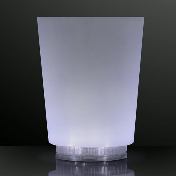 FlashingBlinkyLights Soft Glow White Light Party Cups Short Tumblers (Set of 12)