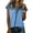 Blue01, variant on Women's Fashionable Casual Denim Patchwork Button Short-sleeved Top, Size S-2XL