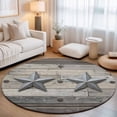 thumbnail image 2 of Round Rugs 3Ft, Western Star Grey Round Area Rug Washable Indoor Throw Carpet, Farmhouse Vintage Wooden Striped Country Small Non Slip Circle Rug for Bedroom Living Room Home Decor Aesthetic, 2 of 8