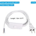 6FT US Plug Lamp Cord with Switch, 2Pcs 18/2 Replacement Power Wire
