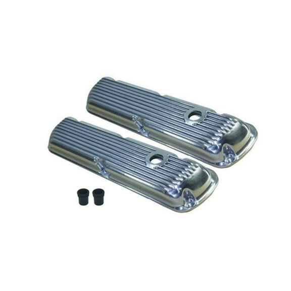 Specialty Chrome SPC8520 1964-up Ford 289-351W Finned Valve Covers - Black, Small