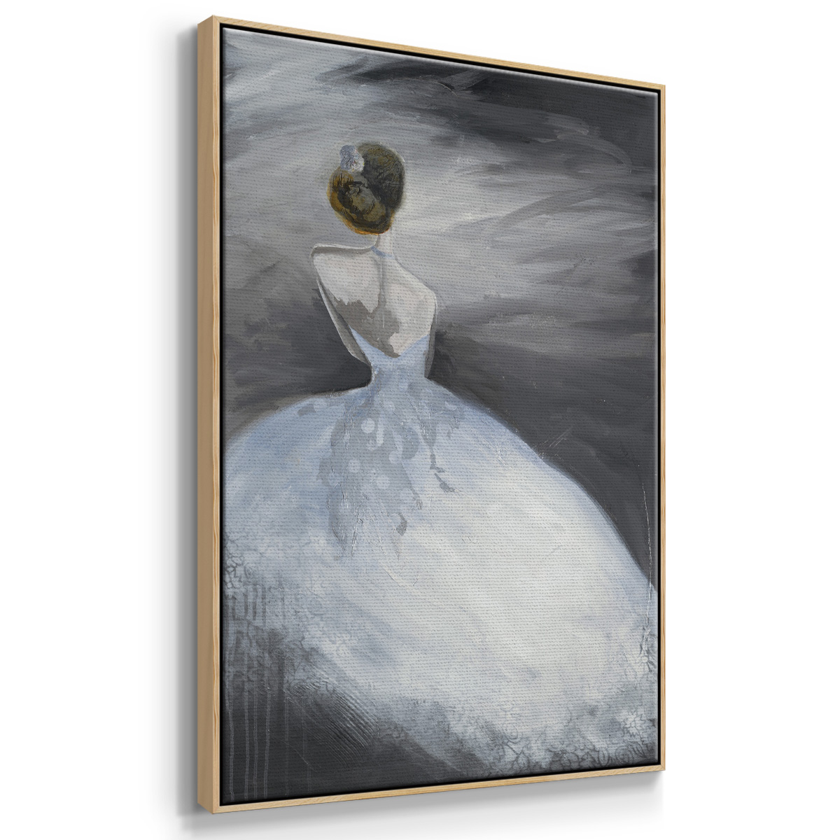 Off in the Distance Framed Premium Gallery Wrapped Canvas - Ready to Hang - 27 x 41 - Natural Wood Floating Frame