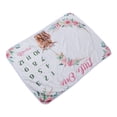 thumbnail image 2 of Manta de franela con estampado de animales de rosa para bebé, manta mensual para recién nacidos, fondo para fotografía, accesorios de rosa, 2 of 14