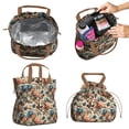 thumbnail image 2 of Pioneer Flower Floral Print Pattern Drawstring Lunch Bag Women - Drawstring Lunch Bag Insulated for Work Office - Stain-Resistant Large Lunchbags for Women with Multi-Pockets, 2 of 6