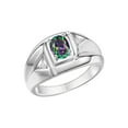 thumbnail image 4 of Rylos  Sterling Silver Classic 6X4MM Oval Alexandrite & Sparkling Diamond Ring - Birthstone Jewelry for Men -Size 13, 4 of 8