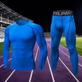 thumbnail image 2 of Awwp Men Set Long Underwear Mens Thermals Base Layer Men Cold Weather Gear Long for Winter Cycling Running Hunting Blue L, 2 of 4