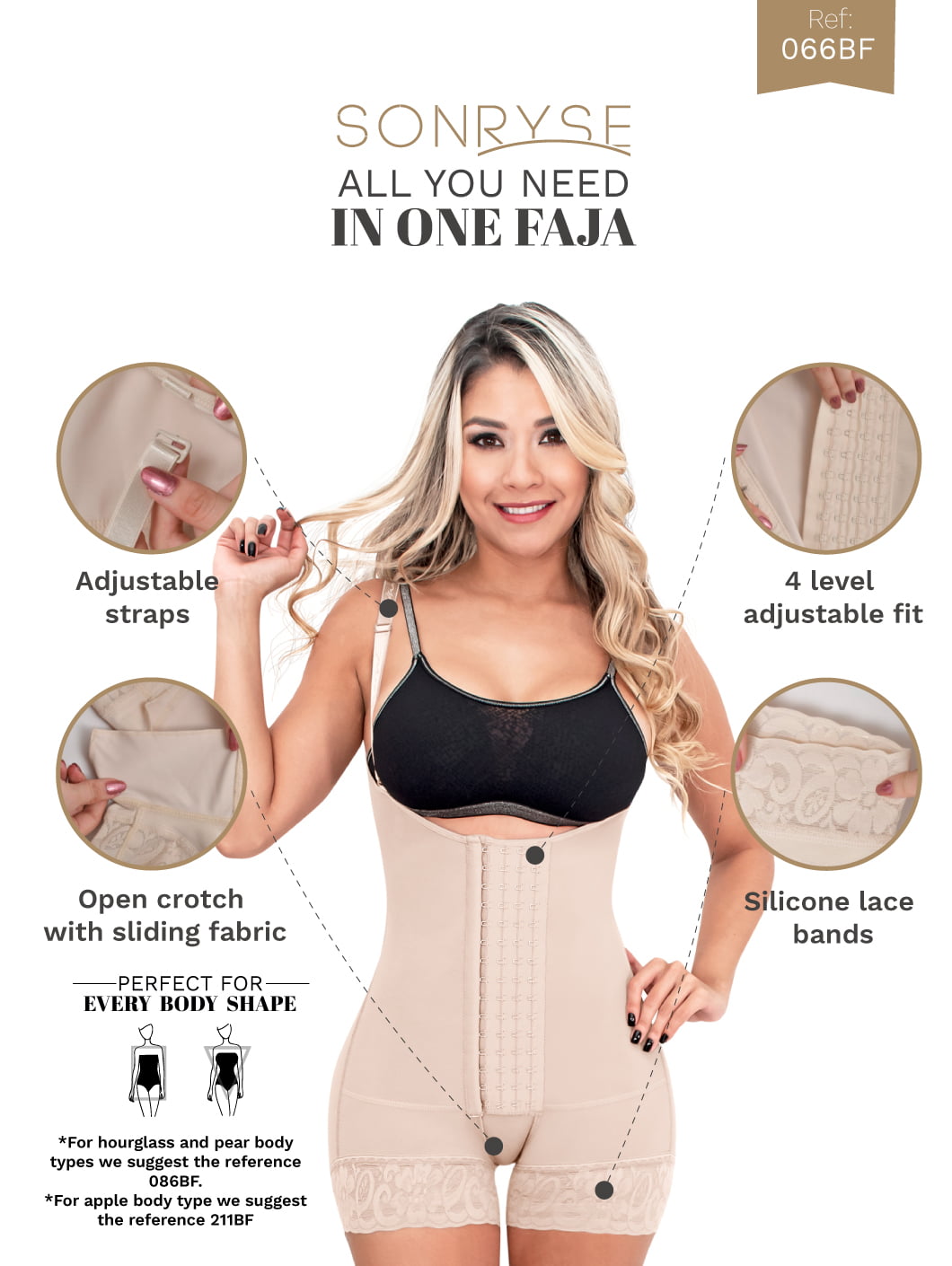 SONRYSE Faja Colombiana Reductora Moldeadora Postpartum Slimming Girdle  Stage 2 Tummy Control BBL Shapewear for Woman Faja Quirúrgicas de Mujer  Beige