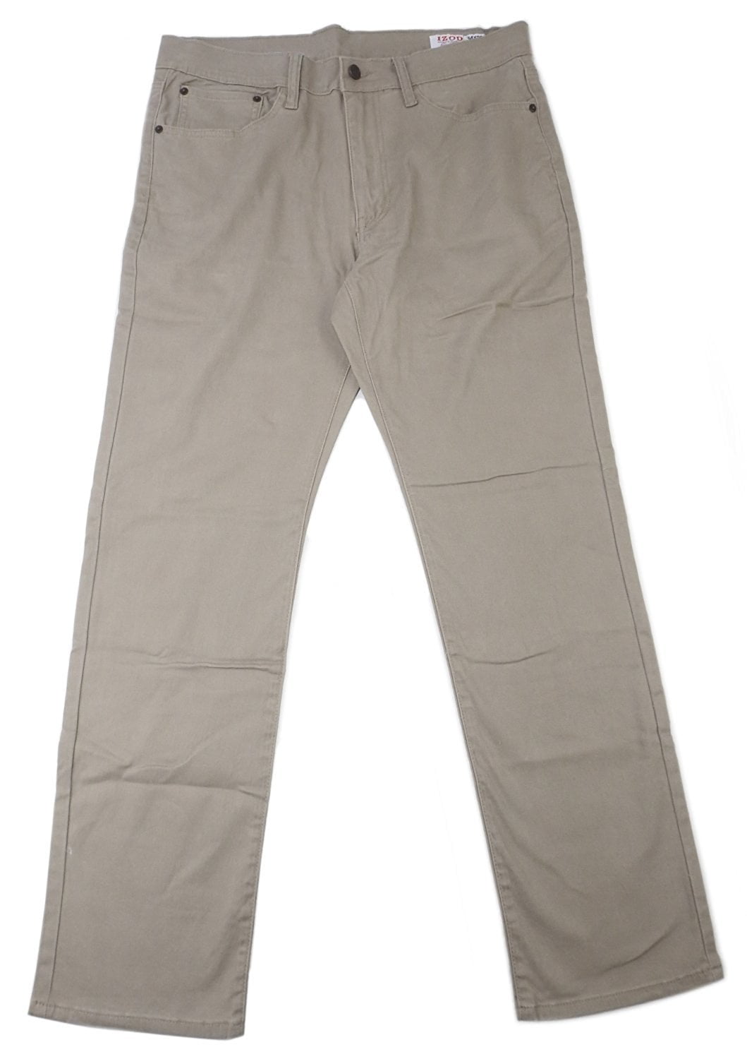 IZOD Mens Size 34x32 Straight Fit-Stretch Pants, Tan - Walmart.com