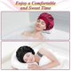 thumbnail image 3 of 2pcs Silk Satin Hair Bonnet for Sleeping, Sleep Bonnet with Elastic Soft Band,for Hair Curly Hair Sleeping Natural HairBurgundy + black, 3 of 4