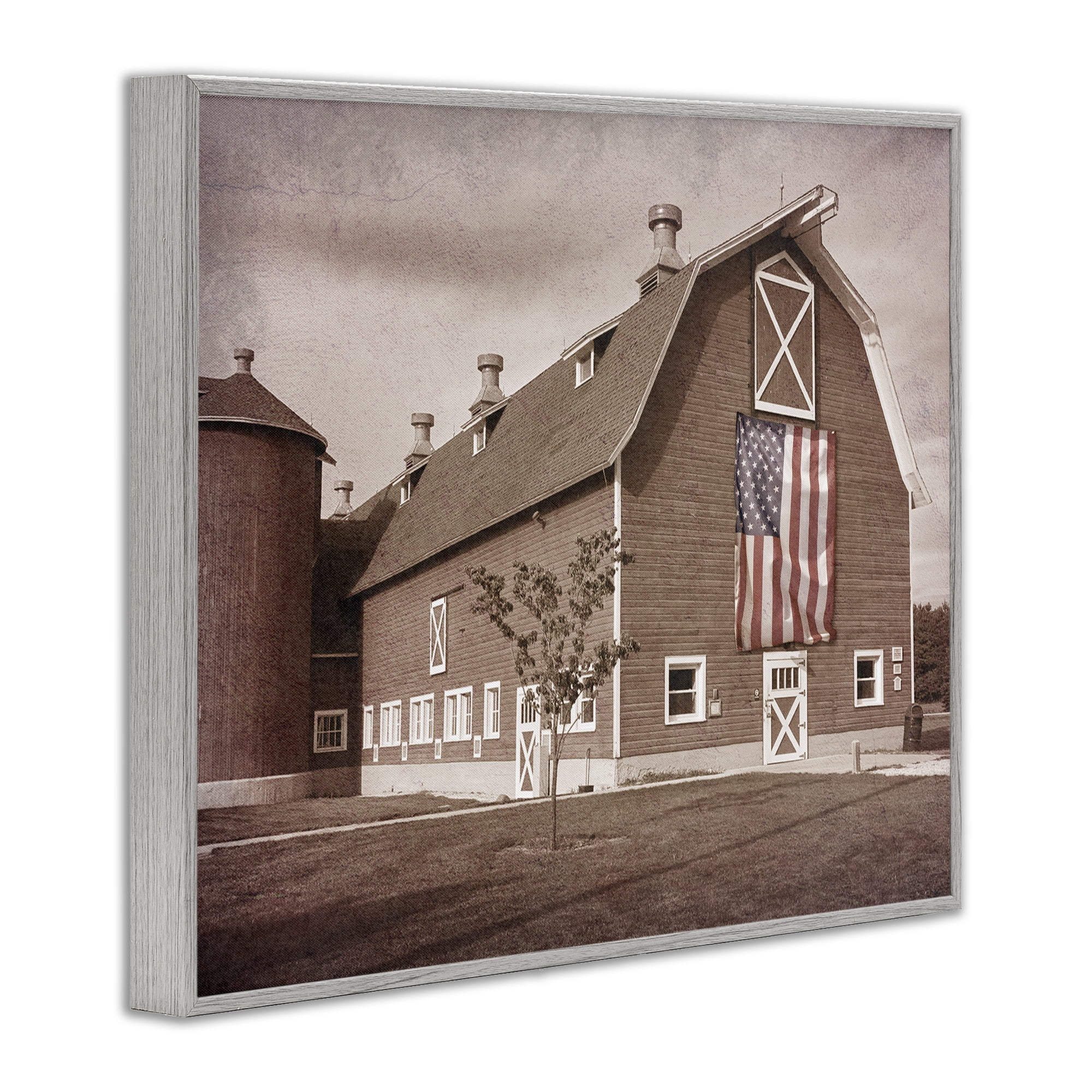 Stupell Industries Rural America Barn Gray Framed Giclee Art, design by Marcus Prime