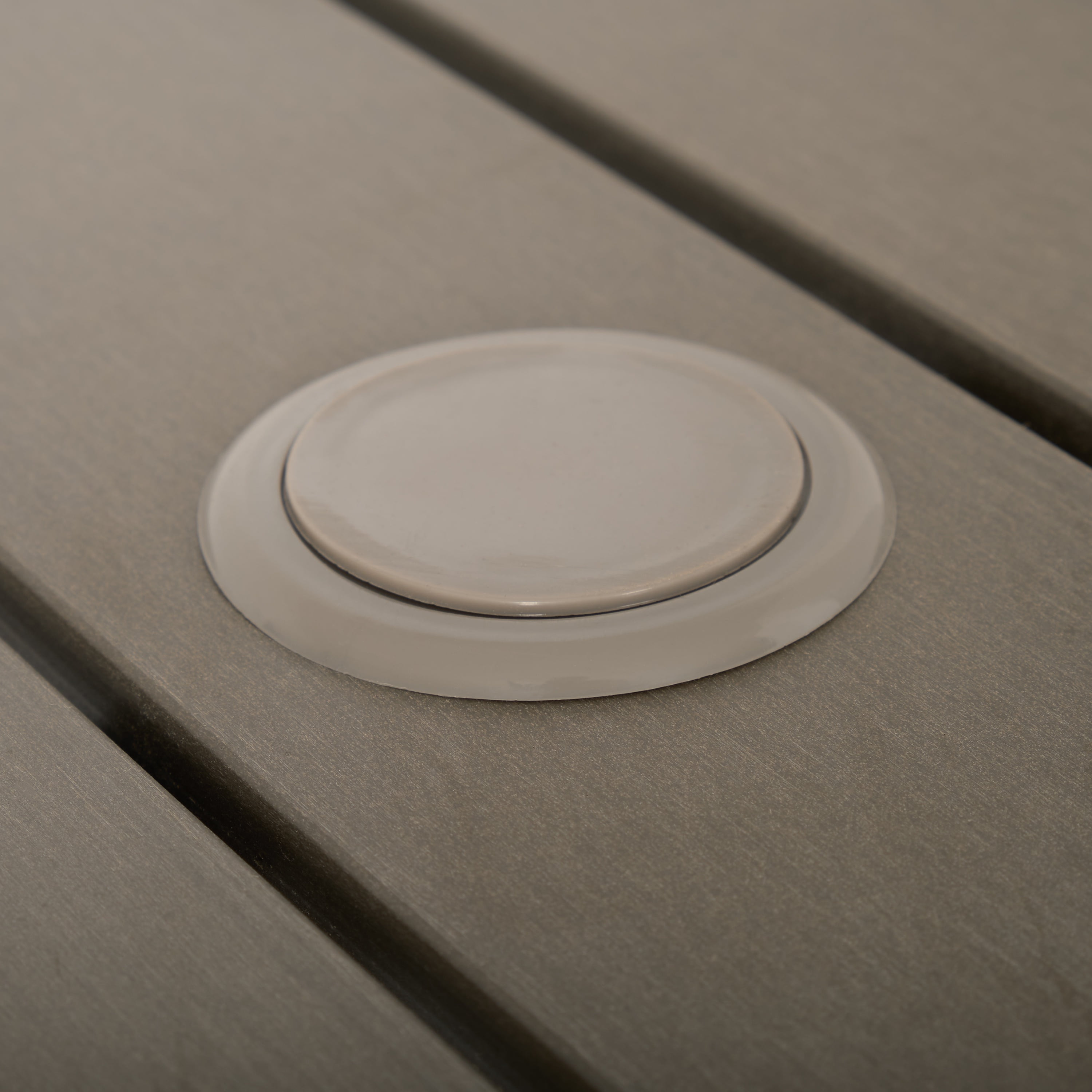 CorLiving Gallant Square Silver Aluminum and Taupe Poly-Wood Patio Dining Table