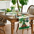 thumbnail image 3 of mubwai Gnome Lucky Charm Shamrocks St. Patrick''s Day Table Runner, Seasonal Kitchen Dining Table Decoration for Home Party Decor 13x36 Inch, 3 of 4