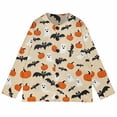 thumbnail image 5 of longantii Womens Halloween Cardigan Sweaters Pumpkin Ghost Witch Print Knit Cardigans Button Up Fall Winter Warm Cable Knit Sweater Coats Yellow 3XL, 5 of 7
