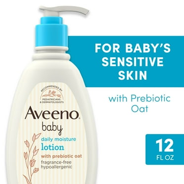 Aveeno Baby Daily Moisture Body Lotion for Baby and Toddler with Colloidal Oatmeal, 12 fl oz