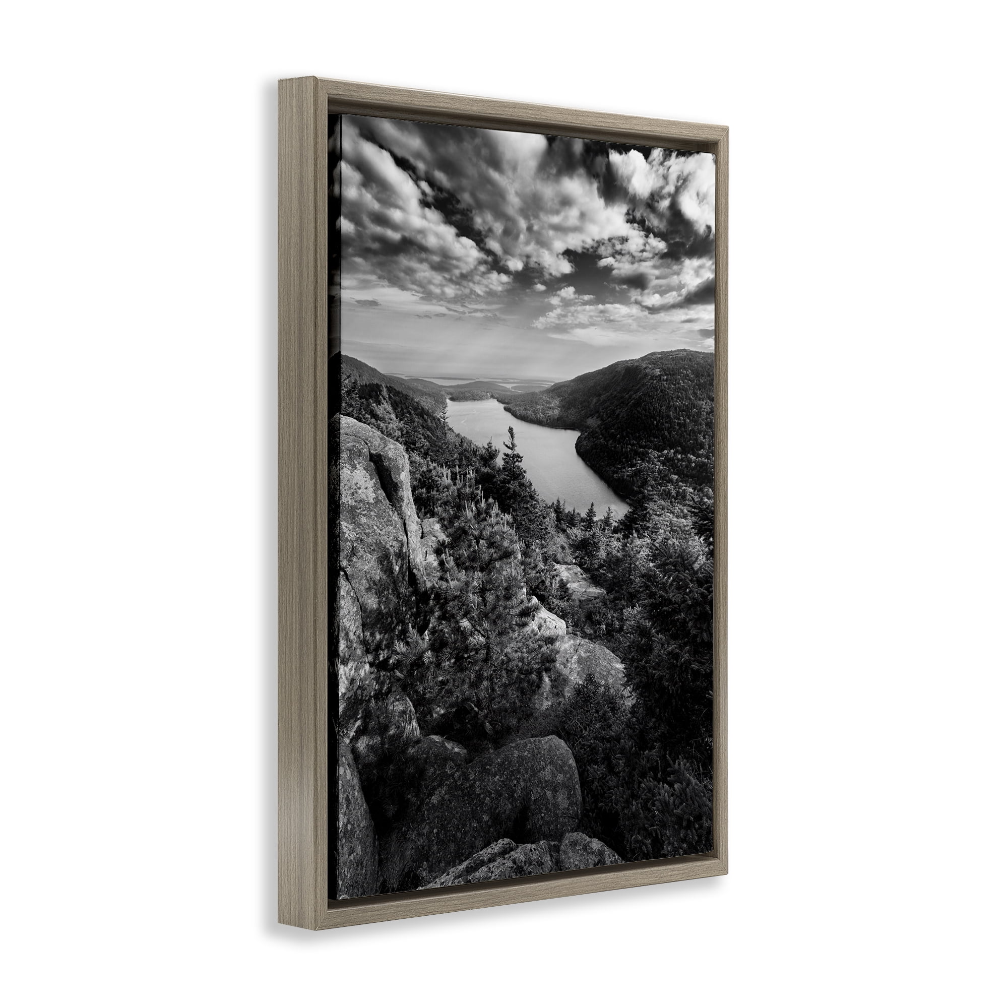 Stupell Industries Looking Over Cliffs Landscape Landscape & Nature Photography Brown Floater Framed Canvas Art Print Wall Art, 21 x 31