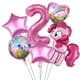 thumbnail image 2 of Juego de 6 globos de aluminio de Little Pony, globo de dibujos animados, decoración para fiesta de cumpleaños, baby shower, juguete para niños, globos de aire, suministros, 2 of 5