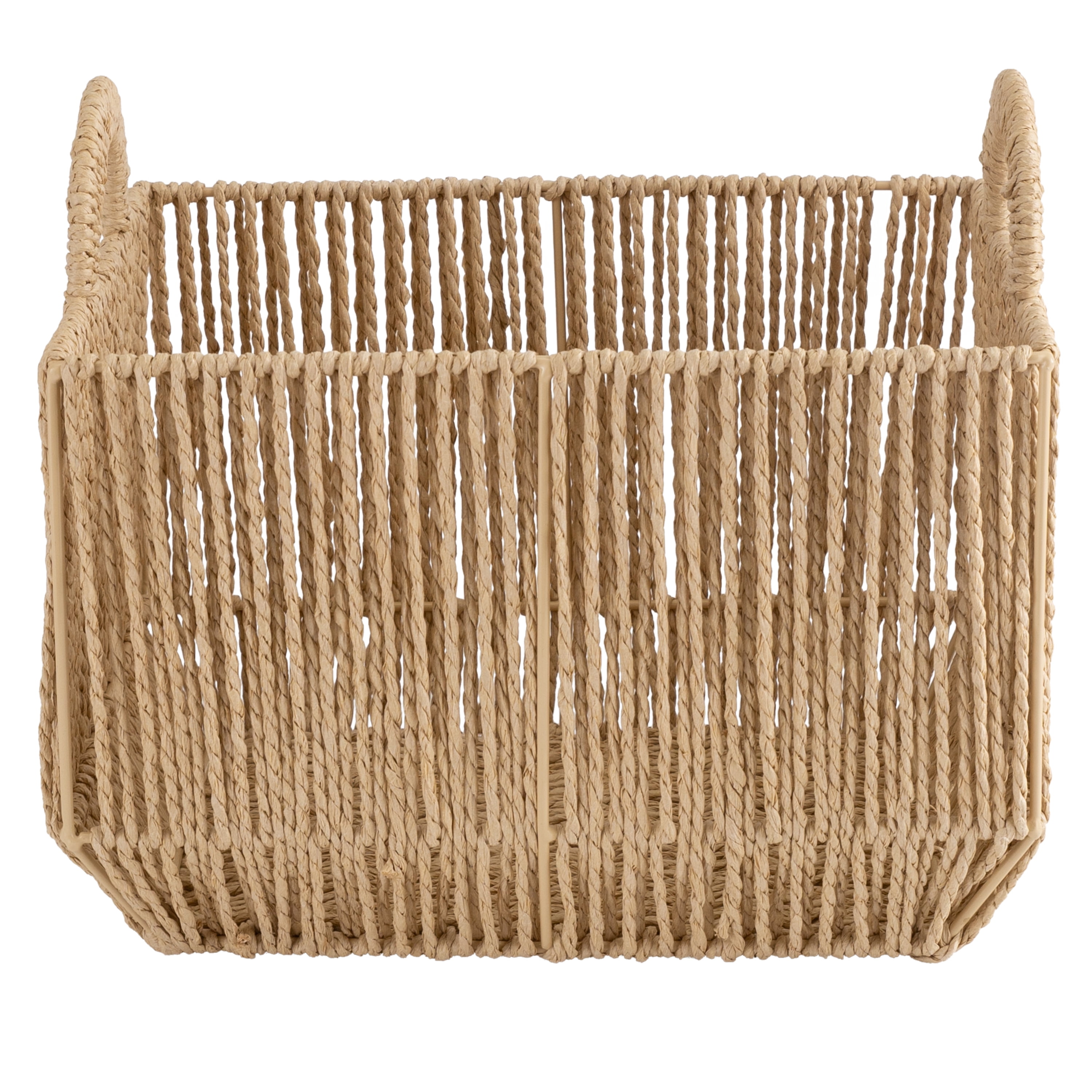 Simplify Vertical Weave Storage Basket Vertical Weave Paper Rope, Decorative Baskets, Handles