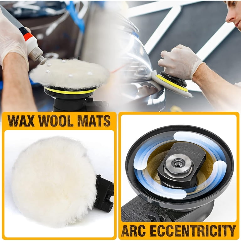 Autolock 5” Air Random Orbital Sander – Pneumatic Dual-Action Palm Sander For Wood, Metal & Auto Body With 12,000 RPM & Accessories Kit