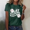 thumbnail image 4 of adviicd T-Shirt pour Femme T-Shirt pour Femmes à Manches Courtes Graphique T-Shirt pour Femmes Hauts Vert,G, 4 of 5