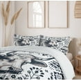 thumbnail image 6 of Ambesonne Rustic Duvet Cover Set, Botanical Southwestern Cow, Calking, Dark Blue Grey and White, 6 of 6