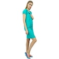 thumbnail image 6 of Bimba Womens Aqua Blue Long Shirt Getting Ready Buttondown Night Sleepdress-4, 6 of 9