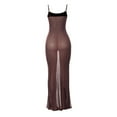 thumbnail image 5 of Seyurigaoka Women Summer See-Through Suspender Beach Dress Fashion Perspective Mesh Yarn Backless Skinny Dress, 5 of 9