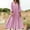 Pink, variant on Long Dresses For Women Sevevn Women's Linen Maxi Dress V Neck 3/4 Sleeve Flowy Swing Dress for Summer Beach Gray XL
